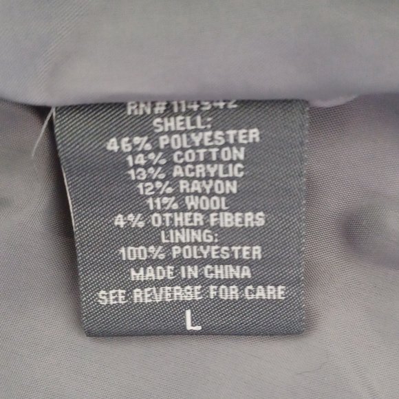 EUC Jou Jou Heather Gray Double Breasted Coat Jacket Size Large - Picture 6 of 7